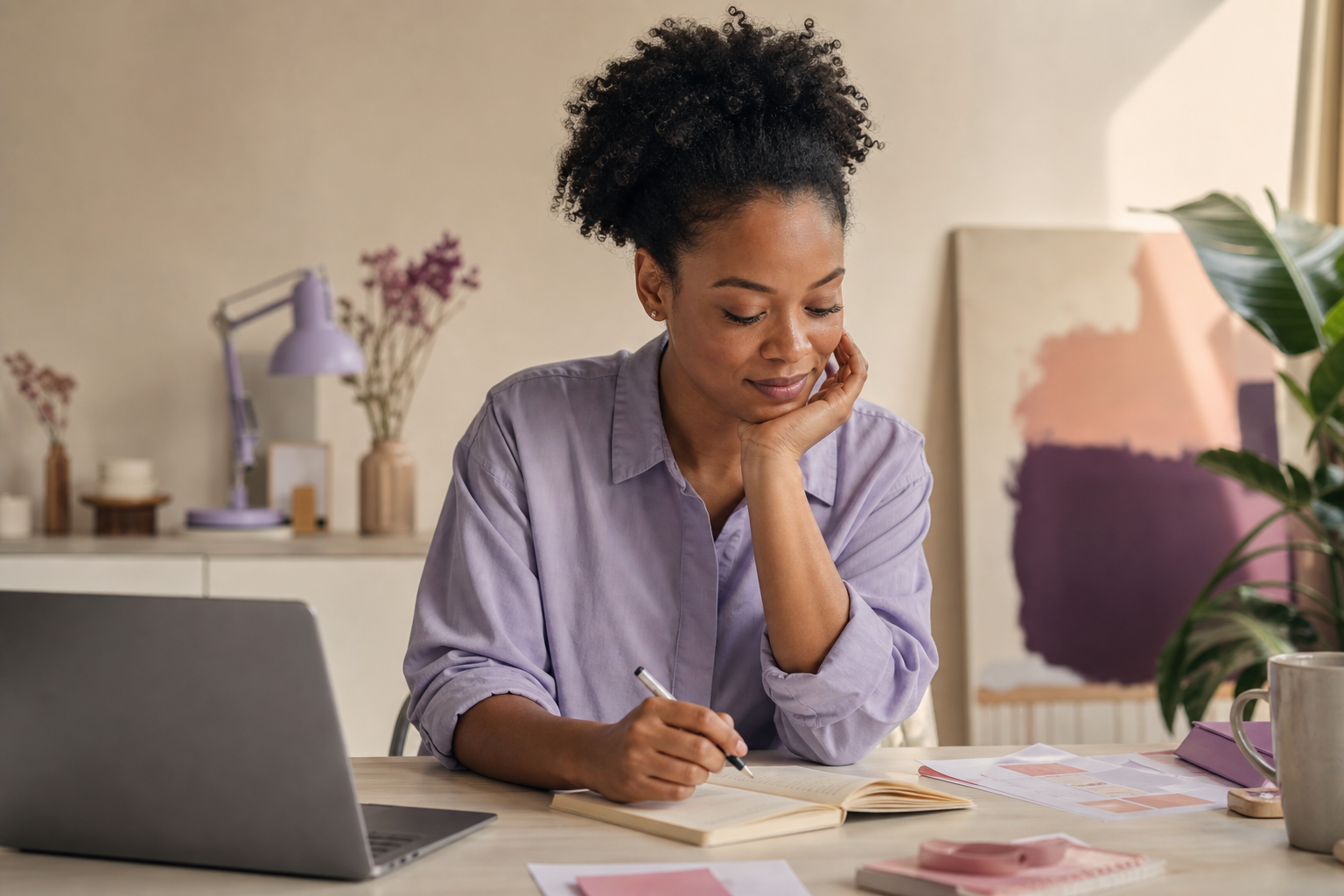 A young professional noticing a quiet moment of progress